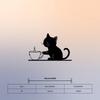 Metal Wall Art Cat Coffee Sculpture Powder Coated Iron Home Decor Gift