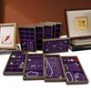1 Pc, Walnut Wood Pattern Jewelry Box, Jewelry Tray, Suitable for Storing Necklaces, Rings, Earrings and Ear Studs. Color: Violet