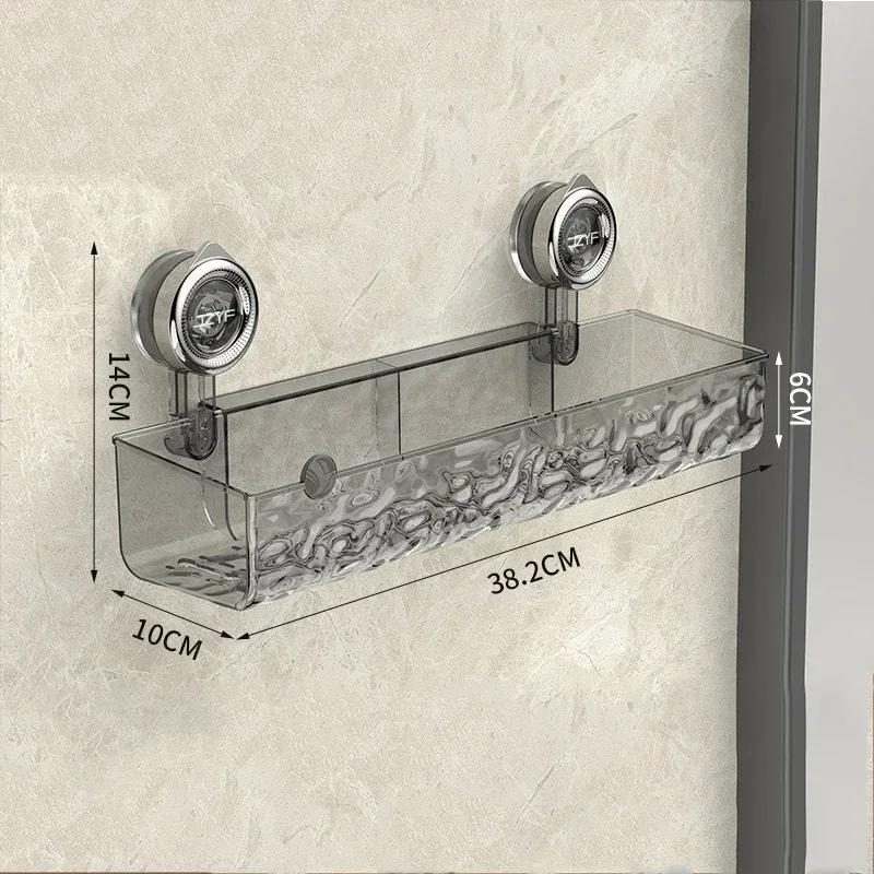 Shower Room Suction Cup Storage Shelf Basket Home Bathroom Organizer floating Shelf Decorative Easy Install Bathroom Accessories