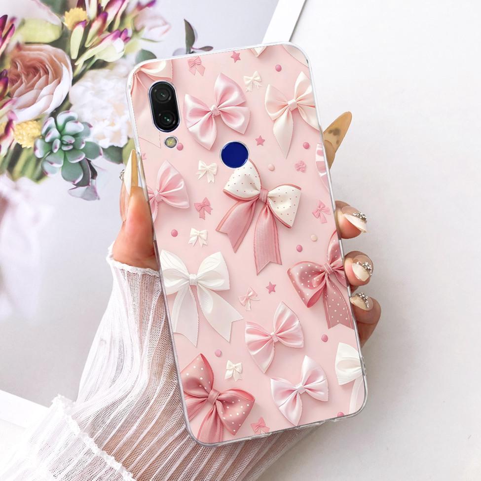 Case For Redmi 7 Cover Transparent Cute Cat Fashion Butterfly Funny Painted Casing M1810F6LI M1810F6LH M1810F6LG