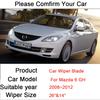 Rubber Wiper Blades For Mazda 6 GH 2008 2009 2010 2011 2012 Front Windscree Windshield Wipers Car Accessories Styling Stickers