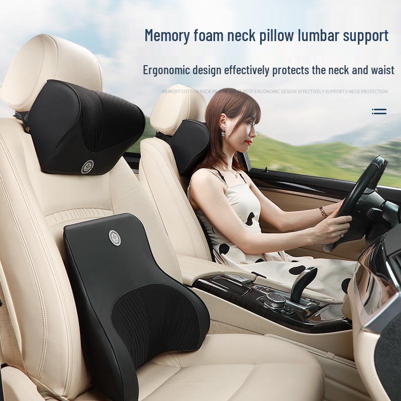 Memory Foam Car Headrest & Lumbar Support Pillow