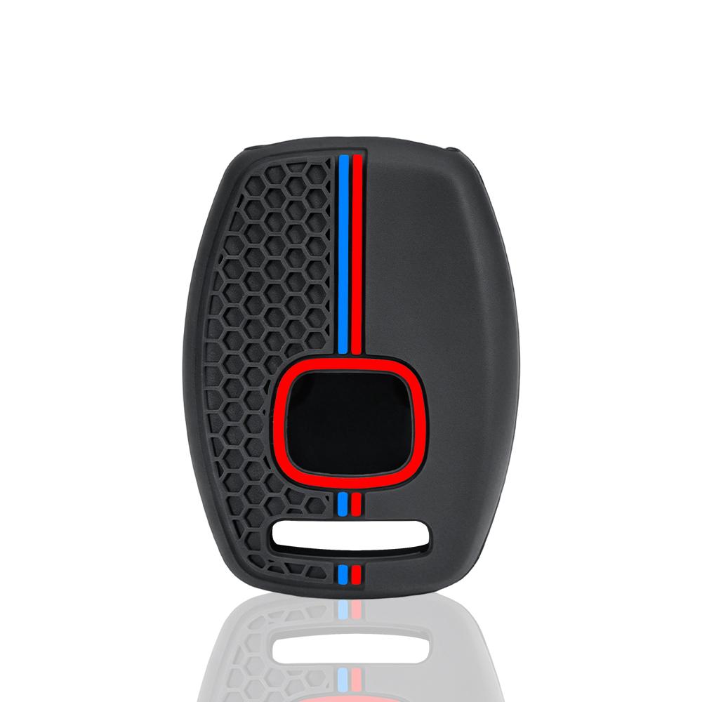 4 Button For Honda CRV SRV FRV Fit Civic Accord Jazz For Acura CSX Silicone Key Case Fob Accessories Holder Key Cover Shell