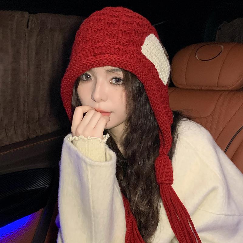 Autumn And Winter Warm Handmade Braid Knitted Hat Trend   Patch Tassel Wool Hat