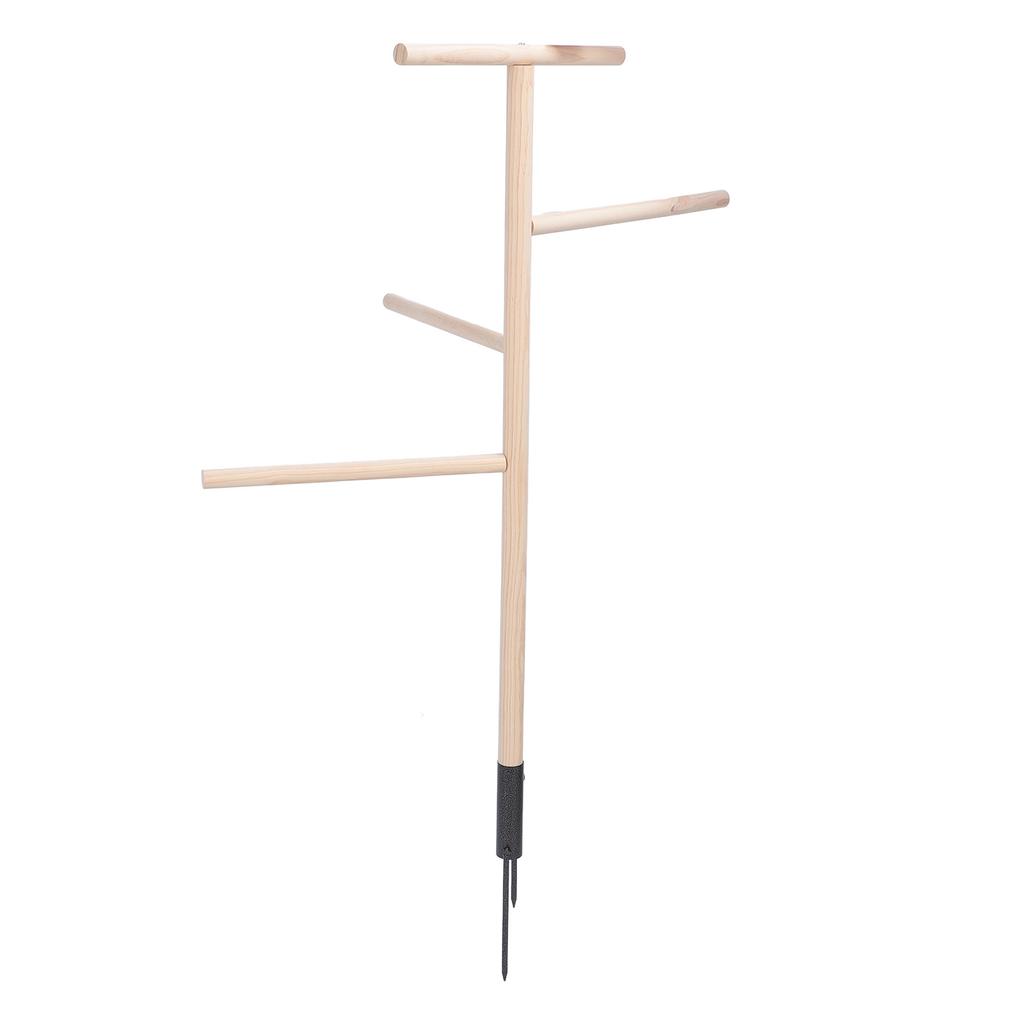 Chicken Perch Toy for Coop Wooden Chicken Roost Stand with Iron Ground Plug Chicken Coop