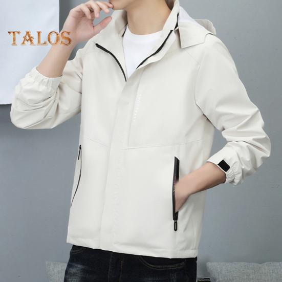 Pánská outdoorová trenčkotová bunda Stojáček s kapucí, dlouhý rukáv, zip, zapínání, bunda proti poškrábání, větruvzdorná