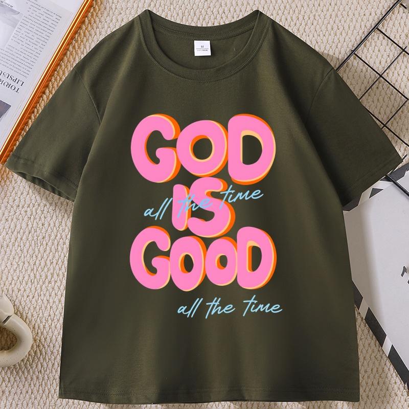 God Is Good Christian T Shirt for Men Women Christian Religious T-shirt Bible Verse Thanksgiving Tshirt Short Sleeve Unisex Tops