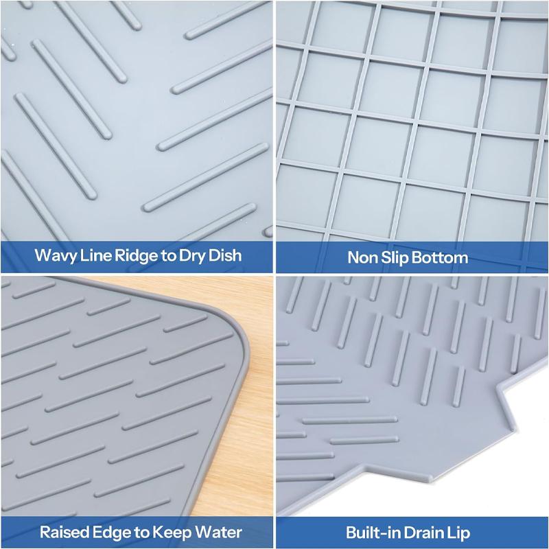 1pc Silicone Draining Mat Dish Drying Pad Folding Draining Mat Large Drain Pad Drainer Mat Kitchen Accessories