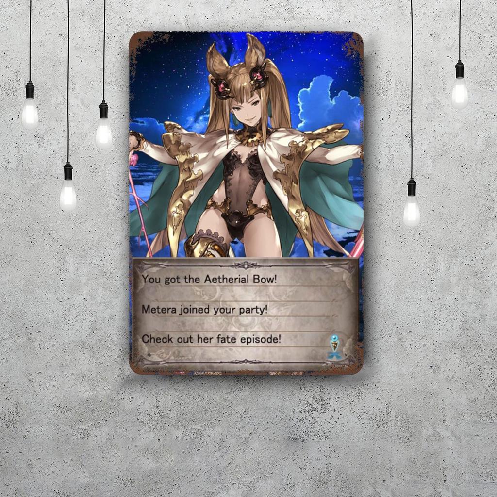 granblue fantasy cartoon Decor Poster Vintage Tin Sign Metal Sign Decorative Plaque for Pub Bar Man Cave Club Wall Decoration
