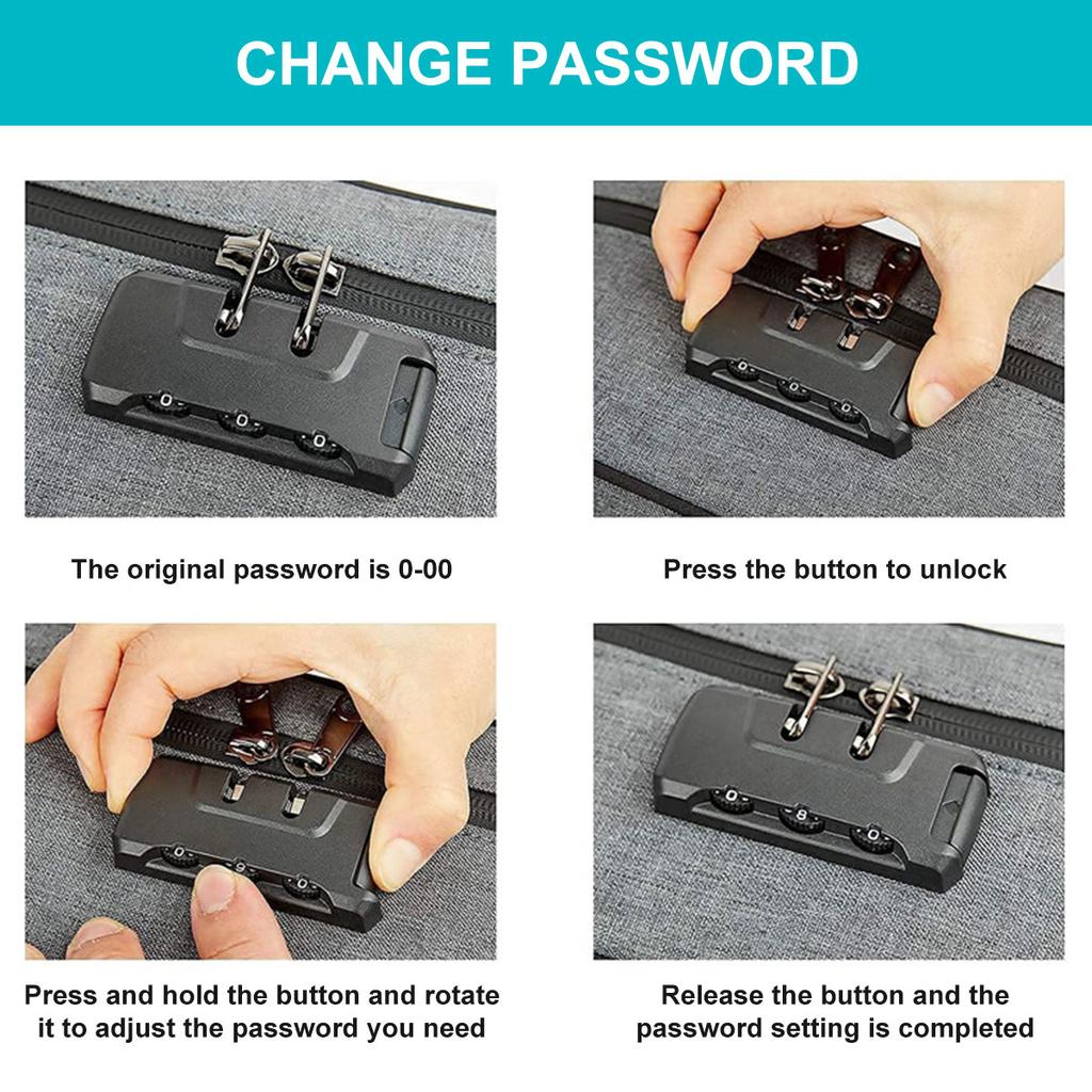 Aufbewahrungstasche mit Zahlenschloss, geruchsdichte Aufbewahrungsbox, Behälter mit herausnehmbaren Fächern, großes Fassungsvermögen für Zuhause, Reisen, Büro