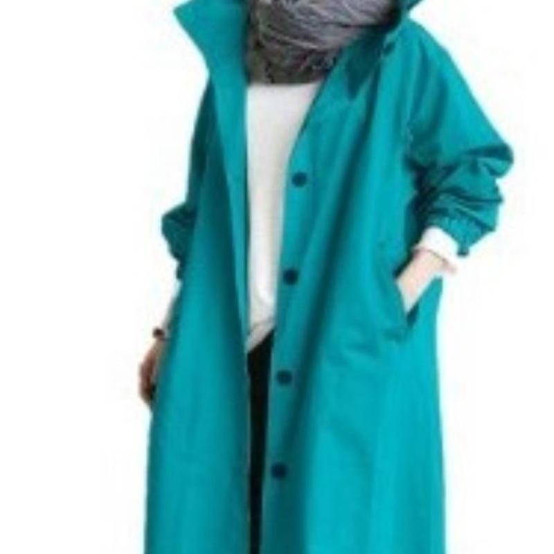 Autumn Long Sleeve Casual Plus Size Hooded Coats Women Fashion Think Mid Length Loose Outerwear Jackets Women Solid Elegant Street Solid Jacket 25331