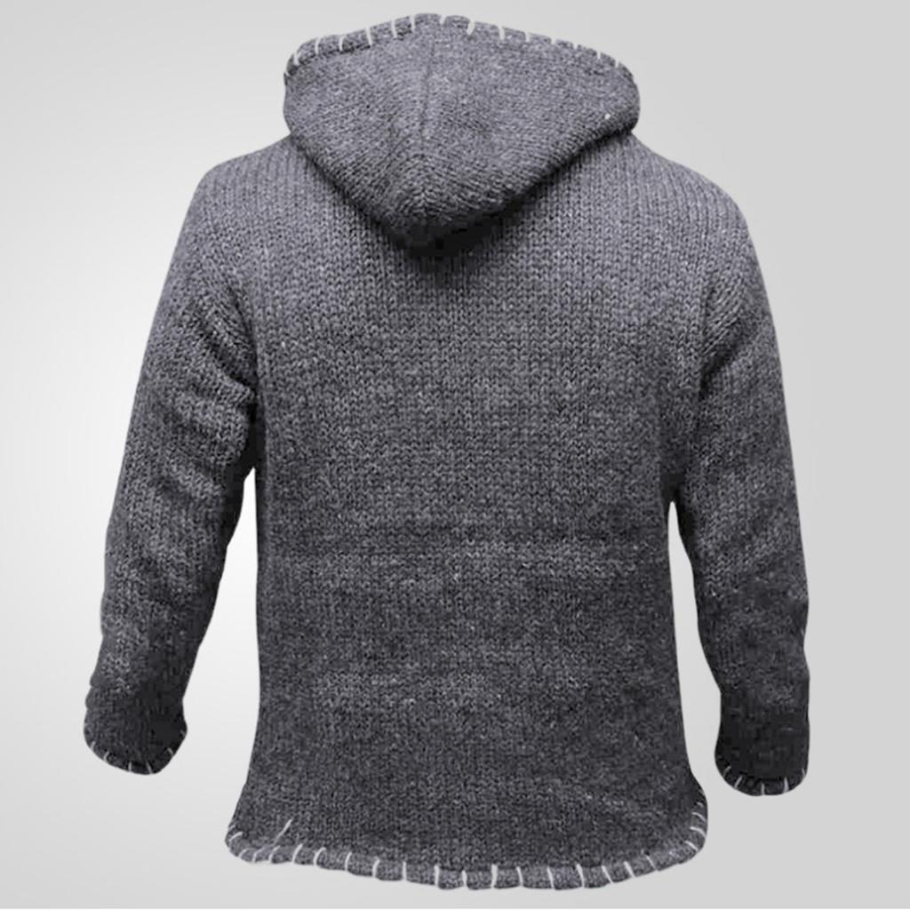 Men's Contrast Color Stitching Sweater Long Sleeve Hooded Sweater Sweatshirt