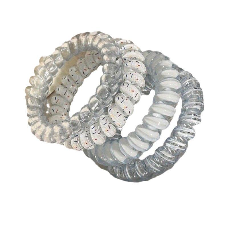 Korean Style Polka Dot Hair Tie - Grape and Coconut Design, Seamless and Versatile Rubber Band