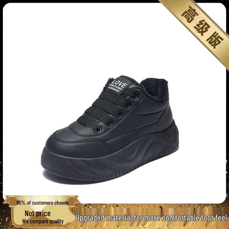 

Женские зимние хлопковые и кожаные водонепроницаемые спортивные туфли на толстой подошве с нескользящей подошвой и вельветовой подкладкой Size 40