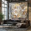 Golden Luxury Floral Tapestry Modern Home Decor Fabric Wall Hanging for Living Room Bedroom Warm Background Arrangement