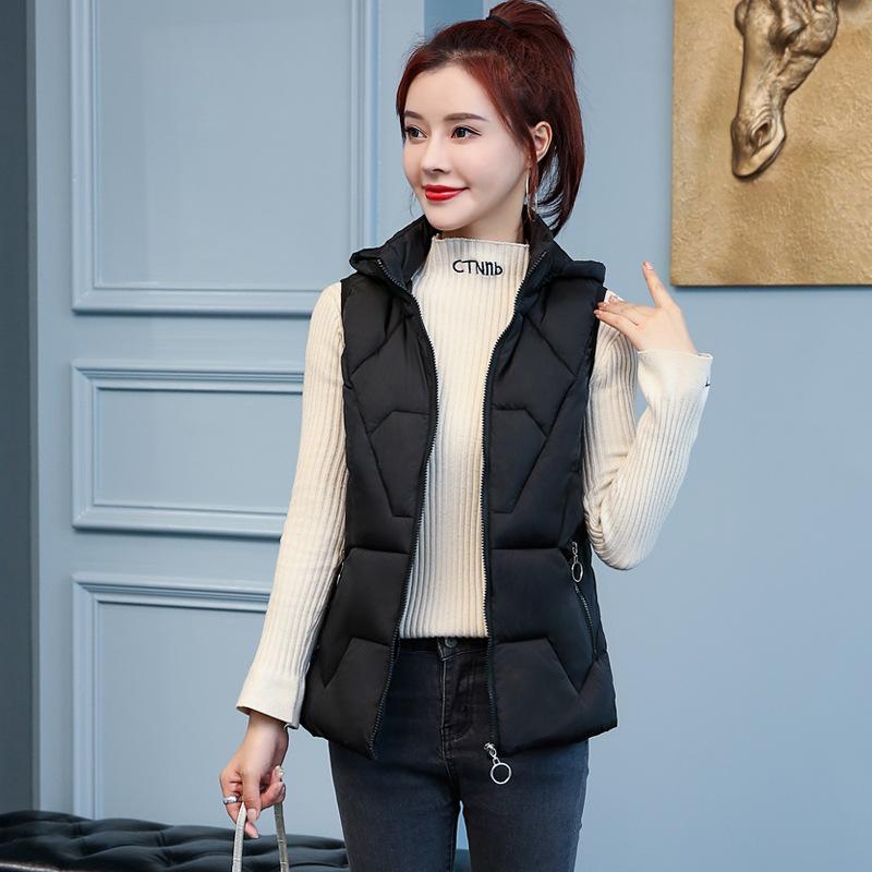 Damen Kurze Baumwollweste Locker Oberbekleidung Weste Dick Warm Westenjacke