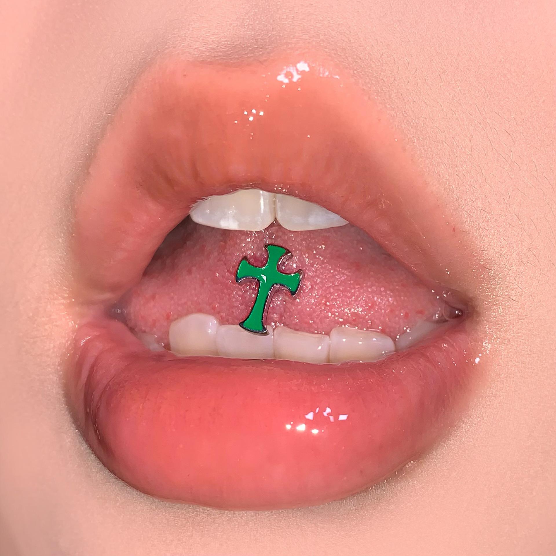 

Сладкое зеленое стальное титановое кольцо для языка с внешней резьбой - Дружелюбные к питью пирсинг-украшения для стиля субкультуры 12mm Rod Length, 1.6mm Thickness