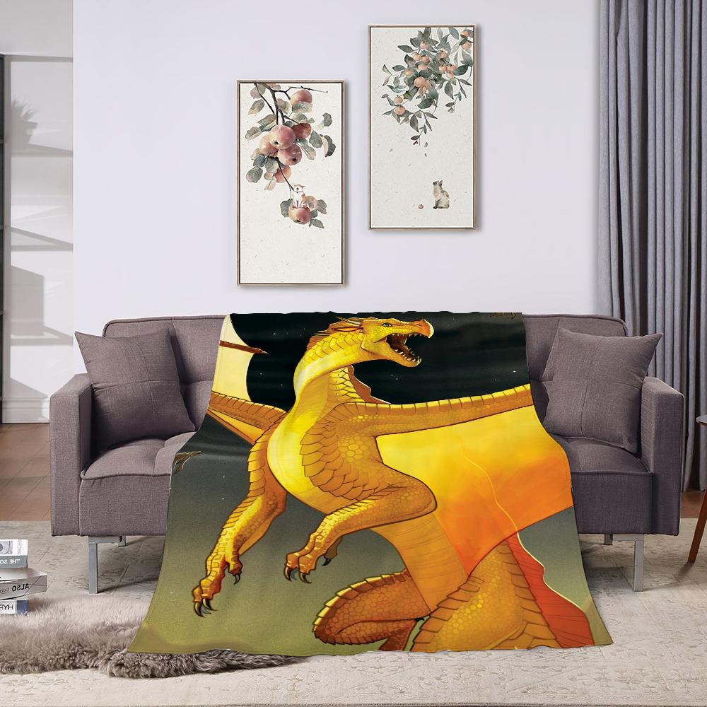 Wings Of Fire Plaid Blanket Halloween Double Bed Blankets for Decorative Sofa Fluffy Soft Blankets and Bedspreads Cobija Anime