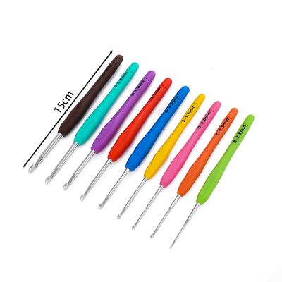 1Pc Crochet Hooks Hand Knitted Crochet Colorful Rubber Handle Knitting Ergonomics Handle Diy  Jewelry Making Crochet