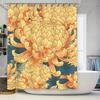 Vintage Chrysanthemen Duschvorhang Wasserdicht Heimdeko Badezimmerdekoration Wandbehang Blumendesign Badematte