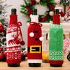 3Piece Festival Snowflake Knits Wine Bottle Sleeves Wine Bottle Cover For Christmas Celebration Festival Wine Dress