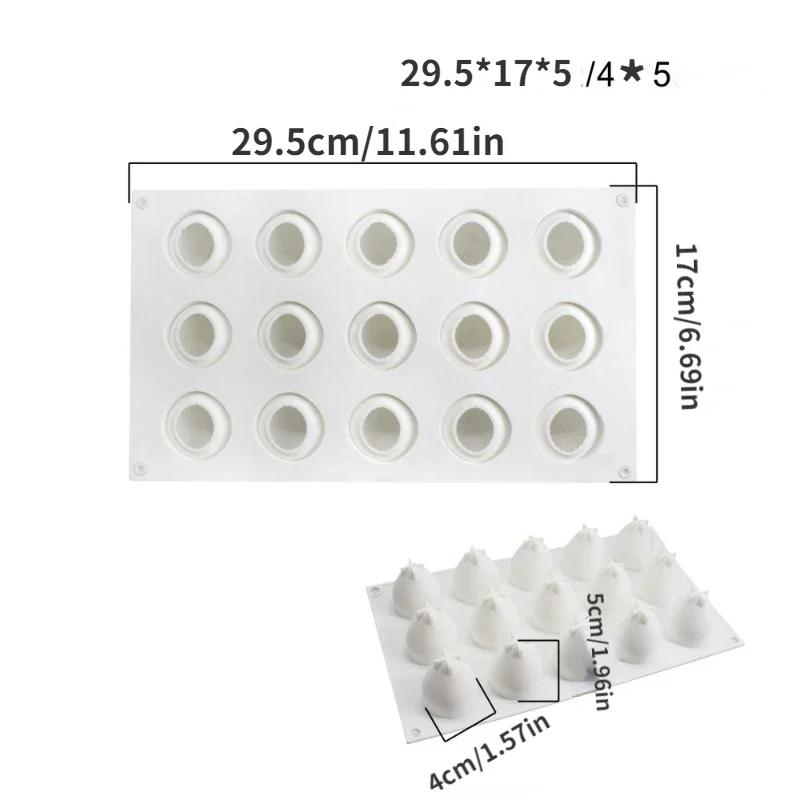 

15 hole strawberry cake silicone baking mold mousse chocolate ice cream jelly baking pastry decoration tool kitchen accessories белый