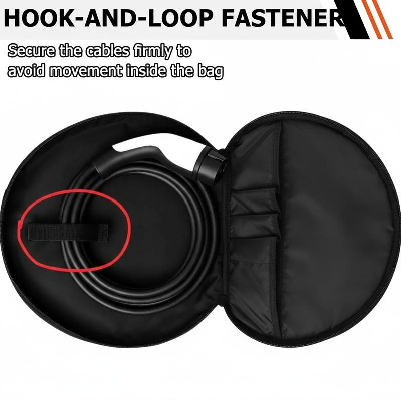 Wasserdichte Aufbewahrungstasche für EV-Ladekabel, tragbarer Organizer-Koffer für Ladekabel von Elektrofahrzeugen, Autozubehör, strapazierfähiges Nylon