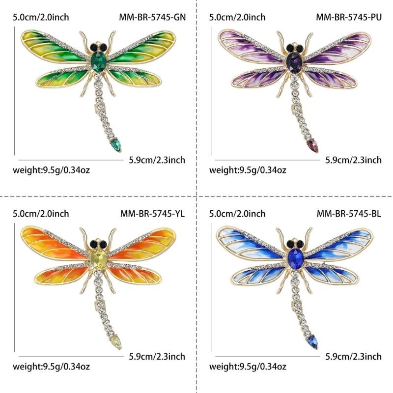 Multipurpose Fun Sophisticated Dragonflies Brooch Elegant Designs Portable Fashion Accessory for Performers Daily Outfit