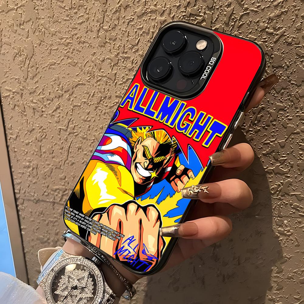 

Anime Academia All Might Phone Case For 17 Air IPhone 16 Pro Max 15 14 Plus 12 13 X XS Max 11 Colorful Silver Cover iPhone 17