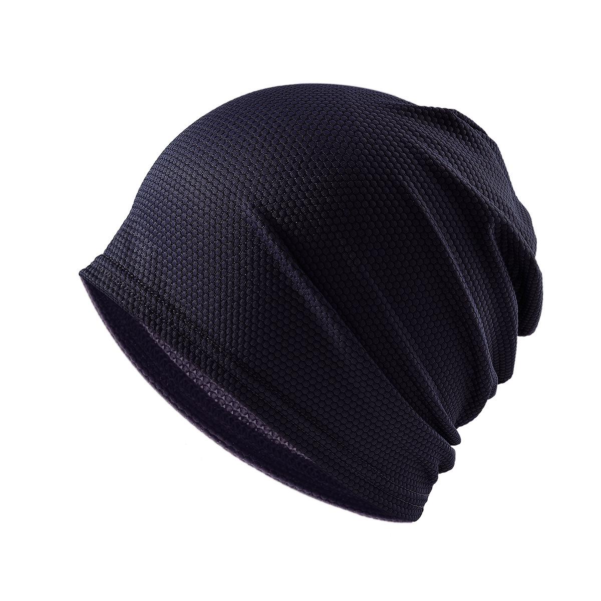 

Men s Quick-Dry Ice Silk Pullover Hat - Summer Outdoor Running Breathable Head Wrap One Size темно-синий