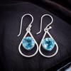 Rare Sky Blue Topaz Gemstone 925 Sterling Silver Ethnic Jewelry Earrings 1.50" EE-38-6