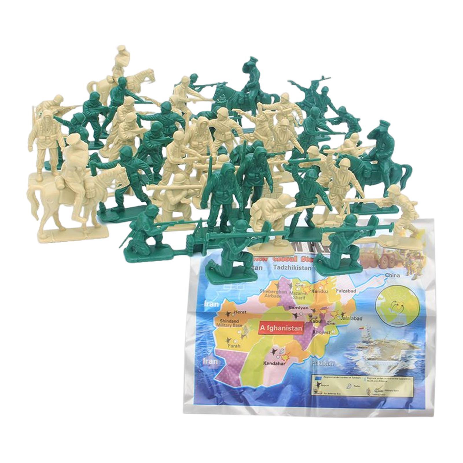 Realistic 48-Piece Vehicles Soldiers Model Toys Toy Model Fighters for Boys Military Men