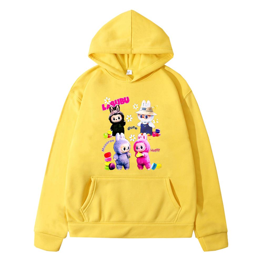 Labubu Podzimní potisk Kawaii mikiny Fleecová mikina Kreslený pulovr chlapci anime mikina bunda y2k sudadera dětské oblečení dívky
