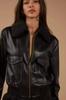 Handmade Stylish Biker Jacket Women's Leather Jacket Black Bomber Pure Lambskin