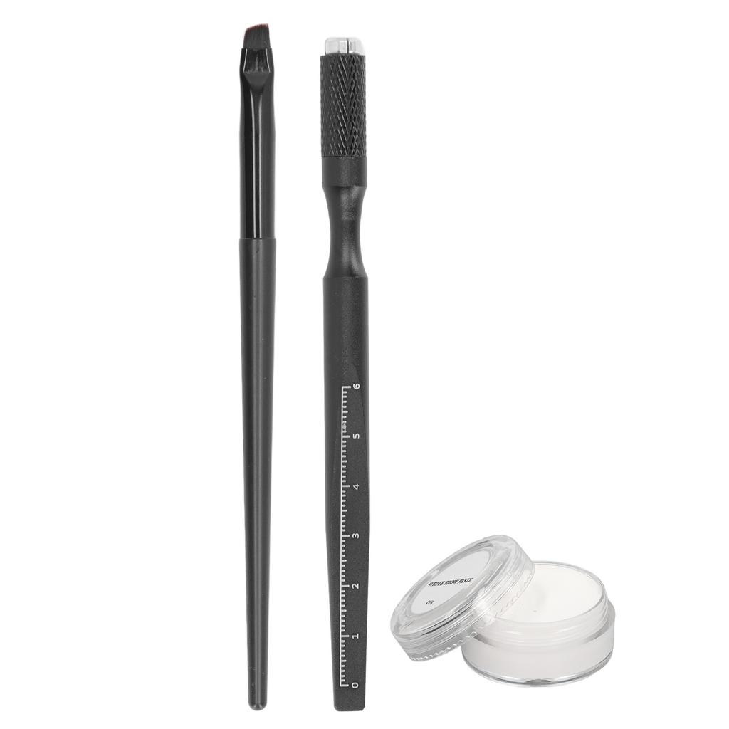 Eyebrow Mapping Kit Microblading Pen 10g White Mapping Brow Paste Eyebrow Bursh Pen Kit