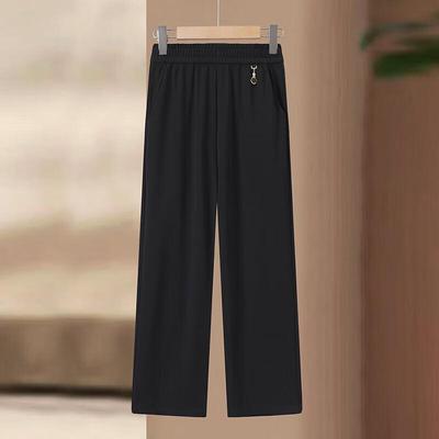 Xuexi Women's Loose Straight Leg Elastic Waist Pants