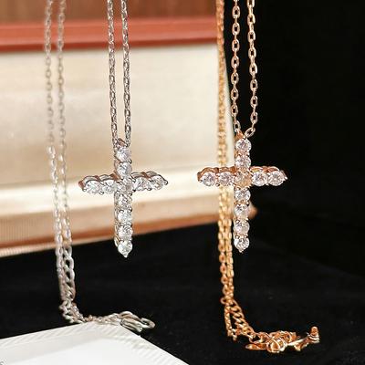 Cross Necklace Simple Full Diamond European and American Style Necklace