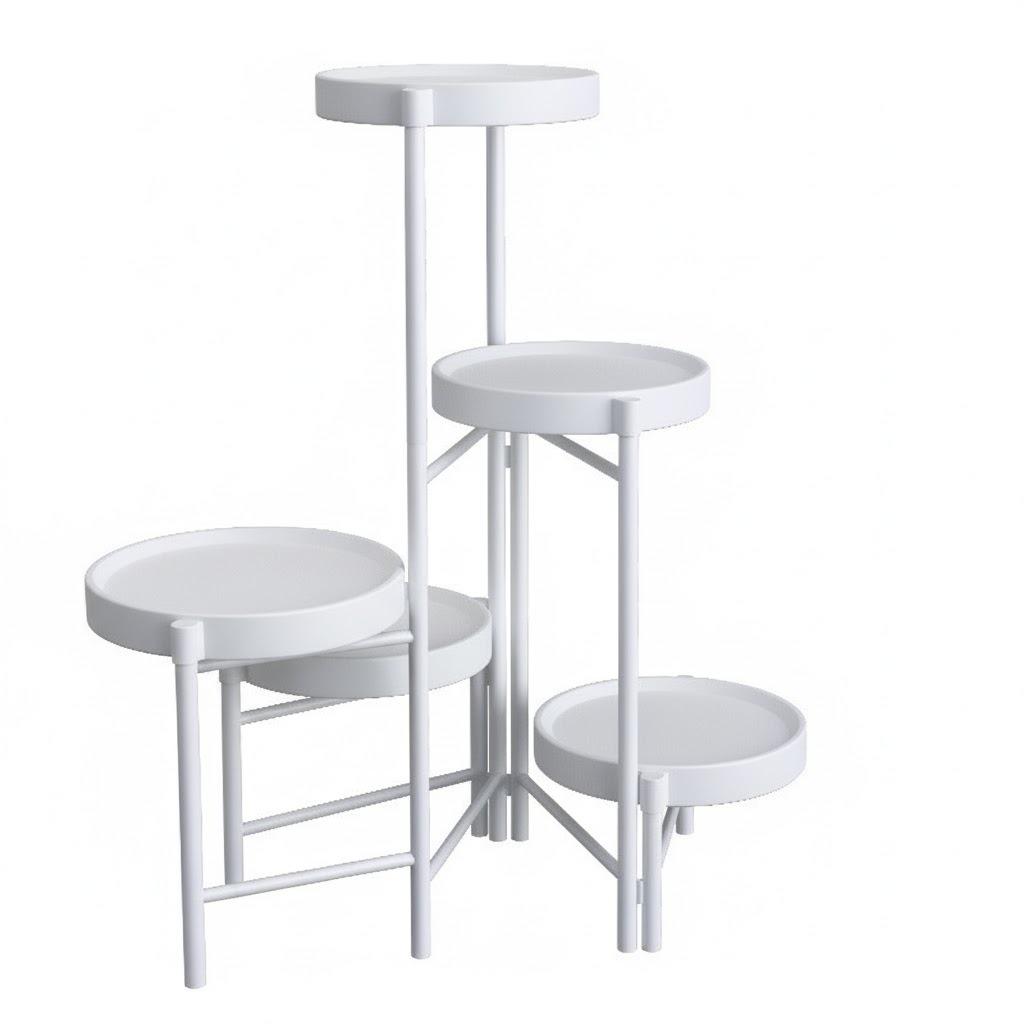 Compact Wrought Iron Flower Stand: Indoor/Outdoor Floor-Standing Plant Holder