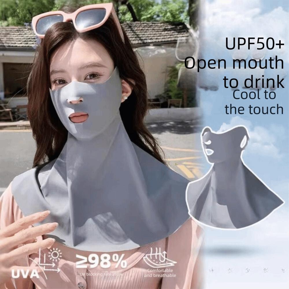 Breathable Sun Protection Mask UV Protective Elastic Riding Face Cover Korean Style Thin Ice Silk Mask Outdoor Sports