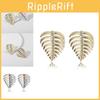 Exquisite Metal Leaf Earrings For Women With Dazzling Inlays Gemstone
