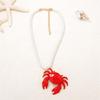 Stylish Crab Shaped Pendant Necklace Versatile Colors Trendy Jewellery Casual Beach Neckwear For Girls