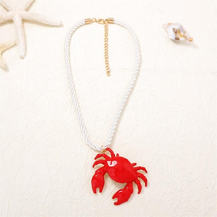 Stylish Crab Shaped Pendant Necklace Versatile Colors Trendy Jewellery Casual Beach Neckwear For Girls