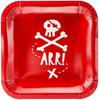 Pirates Plates Red 20X20Cm 6 pcs