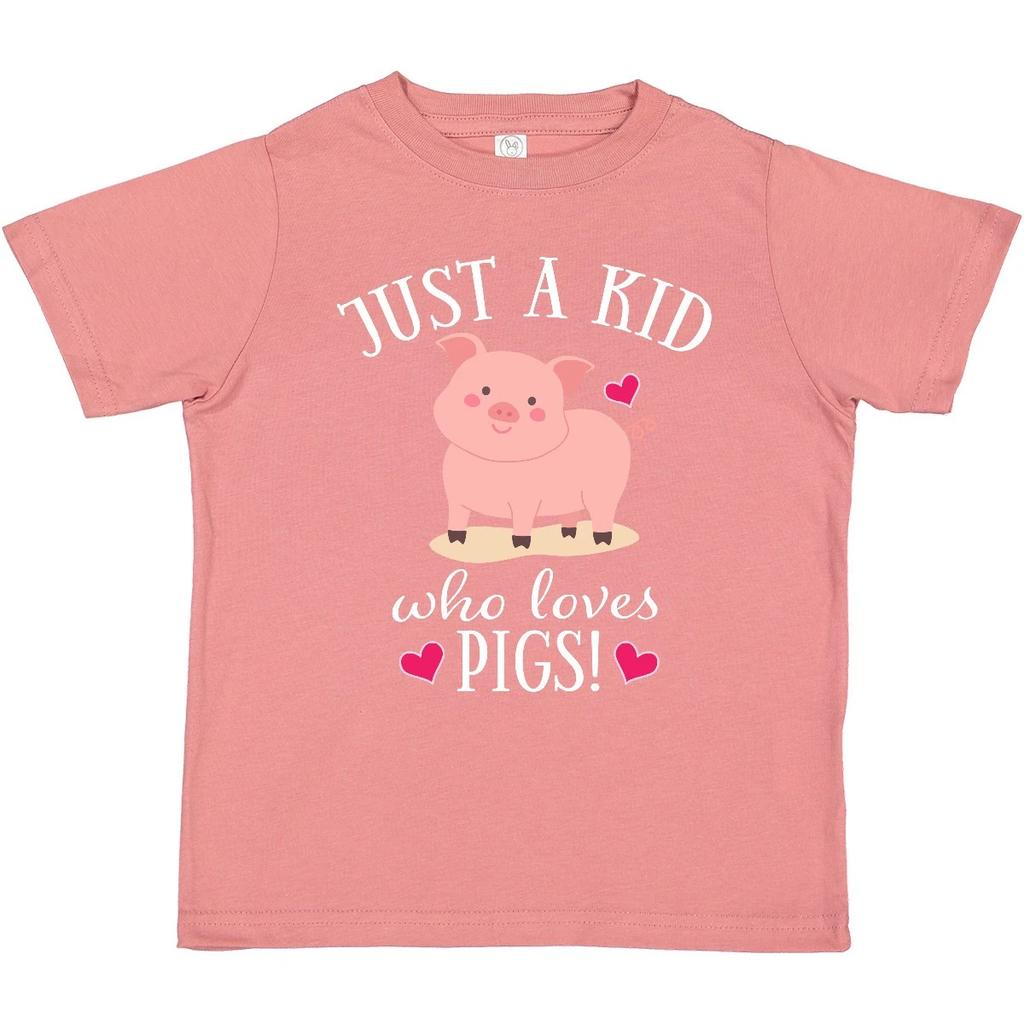 Inktastic Just A Kid Who Loves Pigs Toddler T-Shirt Pig Animals Lover Childs