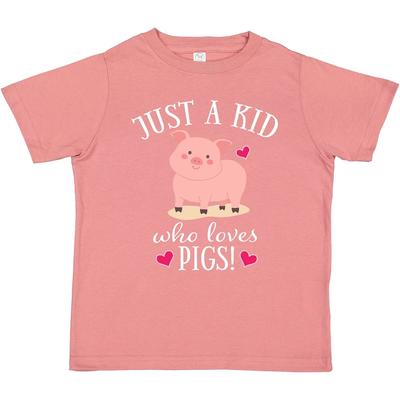 Inktastic Just A Kid Who Loves Pigs Toddler T-Shirt Pig Animals Lover Childs