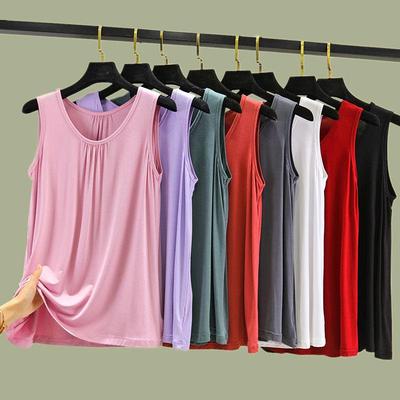 Large Sizes Women's Modal Camisole: Summer Sleeveless Loose-Fit T-Shirt-Style Top, Large Size