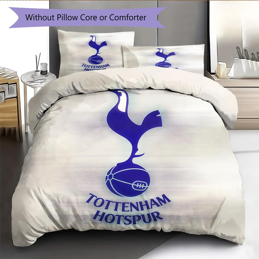 Tottenham Hotspur F.C Pattern Bedding Quilt Set Home Decoration Gift (1 * Duvet Cover + 2 * Pillowcase Without Core)