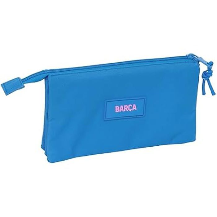 Trousse Triple - SAFTA - F.C. Barcelona - Indigo - Confortable - Résistante - Pour Enfants