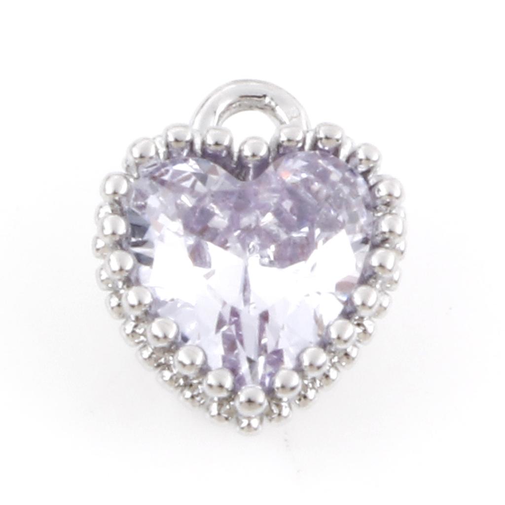 2PCs Birthstone Charms Heart Rhinestone Pendants For Necklace Bracelet Jewelry Making Diy Findings 8x6.5mm