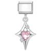 New Sweet Pink Zircon Heart Bows Cherry Moon Star DIY Making Bracelet Women Men Stainless Steel 9mm Italian Charm Links Fit